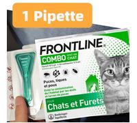 Frontline Combo Chat - Anti-puces et anti-tiques pour chat - 1 pipette （Pas de boite）