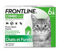 Frontline Combo Chat - Anti-puces et anti-tiques pour chat - 6 pipettes
