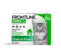 Frontline Combo chat - Anti-puces anti-tiques pour chat - 6 pipettes