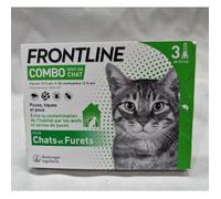 FRONTLINE Combo Chat - Anti Puces, Tiques & Poux - Contre Larves & Oeufs - Elimine & Tue - 3 Pipettes