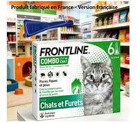 FRONTLINE Combo Chat - Anti Puces, Tiques & Poux - Contre Larves & Oeufs - Elimine & Tue 6 Pipettes - 1 Pipette Spot on offert