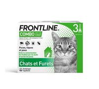 FRONTLINE Combo Chat - Anti Puces, Tiques & Poux - Contre Larves & Oeufs - Elimine & Tue - Protège L'Animal & L'Habitat - Jusqu'à 4 Semaines - Fabriqué En France - 3 Pipettes Application Spot On