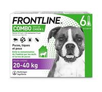 Frontline Combo chien - Anti-puces anti-tiques pour chien L - 20-40kg - 6 pipettes