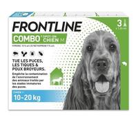 Frontline Combo chien 10-20kg - Anti-puces anti-tiques pour chien M - 3 pipettes
