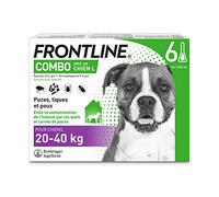 FRONTLINE Combo Chien - Anti Puces, Anti-Tiques - Protège L'Habitat, Élimine Puces Pendant 8 Semaines/Tiques Pendant 4 Semaines - Pour Chien 20 à 40 kg - Fabriqué En France - 6 Pipettes
