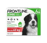 FRONTLINE Combo Chien - Anti Puces, Anti-Tiques - Protège L'Habitat1, Élimine Puces Pendant 8 Semaines/Tiques Pendant 4 Semaines - Pour Chien +40 kg - Fabriqué En France - 6 Pipettes Spot-On