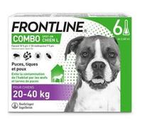 FRONTLINE 6 Pipettes Combo Chien L 20 a 40 kg Puces tiques et pou