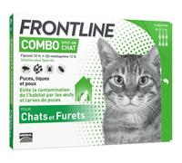 Frontline Combo Spot-On Chat Et Furet Solution Contre Puces/Tiques/Poux Pipettes 6x0,5ml