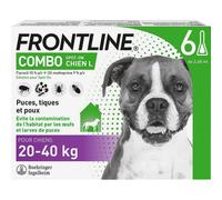 Frontline Combo Spot-On Chien L Solution Contre Puces/Tiques/Poux Dès 20-40kg Pipettes 6x2,68ml