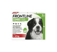 Frontline Combo - Anti-puces et anti-tiques pour chien XL 40-60 kg - 3 pipettes - Fabriqué en France
