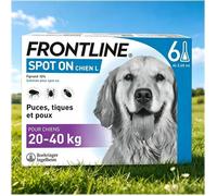 FRONTLINE Spot On Anti-puces Anti-tiques pour Chien L 20-40 kg - 6 pipettes