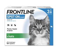 Frontline Spot On chat - Anti-puces anti-tiques pour chat - 3 pipettes
