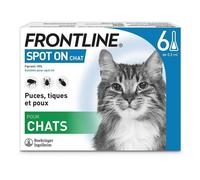 Frontline Spot On chat - Anti-puces anti-tiques pour chat - 6 pipettes