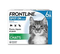 Frontline Spot On chat – Anti-puces et anti-tiques – 6 pipettes