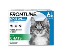 Frontline Spot On chat – Anti-puces et anti-tiques – 6 pipettes