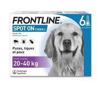 Frontline Spot On chien - Anti-puces anti-tiques pour chien L - 20-40kg - 6 pipettes