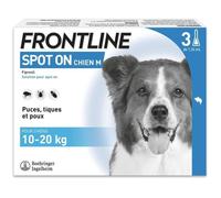 Frontline Spot On chien - Anti-puces anti-tiques pour chien M - 10-20kg - 3 pipettes