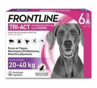 6 pipettes TriAct Chiens L 20 a 40 kg puces tiques moustiques phlébotomes et