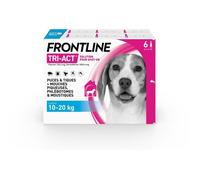 Frontline Tri-Act chien - Anti-puces anti-tiques pour chien M - 10-20kg - 6 pipettes