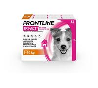 Frontline Tri-Act chien - Anti-puces anti-tiques pour chien S - 5-10kg - 6 pipettes