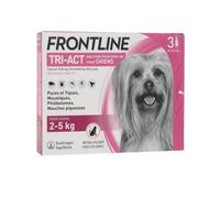 Frontline Tri-Act chien - Anti-puces anti-tiques pour chien XS - 2-5kg - 3 pipettes