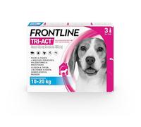 FRONTLINE Tri-Act Chien - Anti Puces, Tiques, Moustiques, Phlébotomes & Mouches piqueuses - Pour Chien Moyen 10 à 20 kg - Fabriqué En France - 3 Pipettes Spot-On
