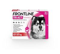 FRONTLINE Tri-Act Chien - Anti Puces, Tiques, Moustiques, Phlébotomes & Mouches piqueuses - Pour Très Gros Chien 40 à 60 kg - Fabriqué En France - 3 Pipettes Spot-On