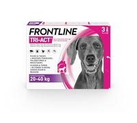 FRONTLINE Tri-Act Chien - Anti Puces, Tiques, Moustiques, Phlébotomes & Mouches - Pour Gros Chien De 20 à 40 kg - Fabriqué En France - 3 Pipettes Application Spot On