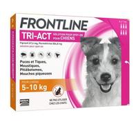 FRONTLINE Tri-Act Chien - Anti Puces, Tiques, Moustiques, Phlébotomes & Mouches - Traitement Radical En 6h - Pour Petit Chien De 5 à 10 kg - Fabriqué En France - 6 Pipettes Application Spot On