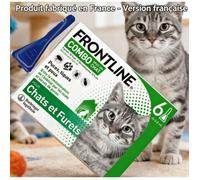 FRONTLINE Version française 6 Pipettes - Anti Puces, Tiques & Poux Larves & Oeufs - Expiration 12/2026 + 1 Pipette spot on offert