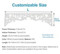 Fronton de dessus de porte Fronton au-dessus de la porte sculptée, traverse de moulure décorative ornée, grand linteau de porte, garniture creuse sculptée(Style 3,115x35cm/45.3x13.8in)