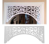 Fronton de dessus de porte Frontons de porte décoratifs, cadre porte style chinois moulure sculptée sur le dessus, linteau fenêtre moulure suspendue porte d'entrée(Style 4,80x35cm/31.5x13.8in)