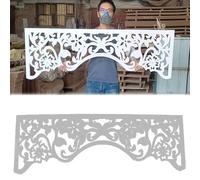 Fronton de dessus de porte Frontons de porte décoratifs, cadre porte style chinois moulure sculptée sur le dessus, linteau fenêtre moulure suspendue porte d'entrée(Style 6,75x35cm/29.5x13.8in)