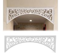 Fronton de dessus de porte Frontons de porte décoratifs, cadre porte style chinois moulure sculptée sur le dessus, linteau fenêtre moulure suspendue porte d'entrée(Style 3,65x35cm/25.6x13.8in)