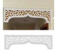 Fronton de dessus de porte Moulure sculptée creuse de linteau de porte, panneau décoratif de fronton de porte de style chinois, garniture de traverse artisanale(Style 5,145x35cm/57.1x13.8in)