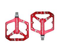 FrontStep Pédale antidérapante en aluminium avec des faits élevés avec Pedal Light pour VTT / VTT / BMX avec planche en spirale en acier CR-Mo (rouge)