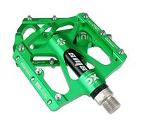 FrontStep Pédales antidérapantes en Alliage d'aluminium de Haute qualité VTT léger/vélo de Montagne/vélo de Ville/pédale de vélo/BMX avec pédales de vélo à Broche en Acier CR-Mo (Vert)