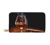 FROON Cigar and Whiskey Long portefeuille en similicuir chic et élégant pour femme moderne avec porte-cartes et poches de rangement, sac à main durable pour voyage quotidien, blanc, Taille unique