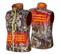 FROON Gilet Chauffant Camouflage pour Hommes, Doublure Polaire Super Douce, avec Capuche chauffante rétractable et Batterie pour la Chasse, la randonnée,M,Color A