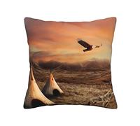 FROON Housse de coussin universelle quatre saisons Motif tribus amérindiennes Idéal comme coussin de canapé, coussin de taille ou coussin de siège décoratif