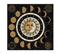 FROON Nappe de Tarot Tapis de Cartes de Jeu de société, Roue du Zodiaque, Tableau d'astrologie, Tapisserie de Divination, Tissu d'autel, Phase de Lune, Nappe de Cartes de Tarot La Sorcellerie