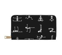FROON Portefeuille long en similicuir avec motif tête de mort pour femme moderne, grande capacité, porte-cartes et poches de rangement, sac à main durable pour voyage quotidien, blanc, Taille unique
