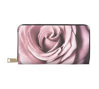 FROON Rose Close Up Long portefeuille en similicuir chic et élégant pour femmes modernes avec porte-cartes et poches de rangement, sac à main durable pour voyage quotidien, blanc, Taille unique