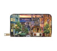 FROON San Francisco Long portefeuille en similicuir chic et élégant pour femmes modernes avec porte-cartes et poches de rangement, sac à main durable pour voyage quotidien, blanc, Taille unique