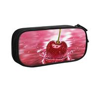 FROON Trousse pour fournitures scolaires et de bureau, grande capacité, motif cerises rouges, trousse à crayons de grande capacité pour étudiants, papeterie, boîte à crayons, organiseur de bureau avec