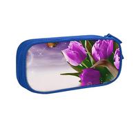 FROON Trousse pour fournitures scolaires et de bureau - Grande capacité - Tulipe violette - Grande capacité - Pour étudiants - Trousse à crayons - Organiseur de bureau avec fermeture éclair lisse,