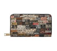FROON Vieille plaque d'immatriculation longue pochette en cuir synthétique chic et élégant pour femmes modernes, grande capacité, porte-cartes et poches de rangement, sac à main durable pour voyage