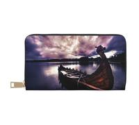 FROON Vikings Portefeuille long en similicuir pour femme moderne, grande capacité, porte-cartes et poches de rangement, sac à main durable pour voyage quotidien, blanc, Taille unique