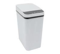 FROPIJ Poubelle de cuisine avec couvercle, automatique, silencieuse, avec couvercle, 9 l, pour cuisine, salle de bain, bureau, chambre à coucher, salon (gris)