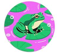 Frosch 1000 Teile Puzzles Rundes Puzzle Geeignet AB 12 Jahren Pädagogisches Für Erwachsene Kinder Buntes Tier Stressabbau-Spielzeug 1000pcs (67.5x67.5cm)